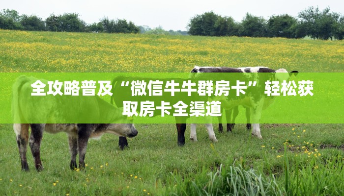 全攻略普及“微信牛牛群房卡”轻松获取房卡全渠道 全攻略普及“微信牛牛群房卡”轻松获取房卡全渠道